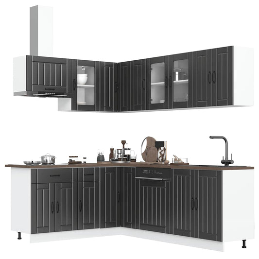 Set Mobili da Cucina 11 pz Lucca Neri Legno Multistrato - homemem39
