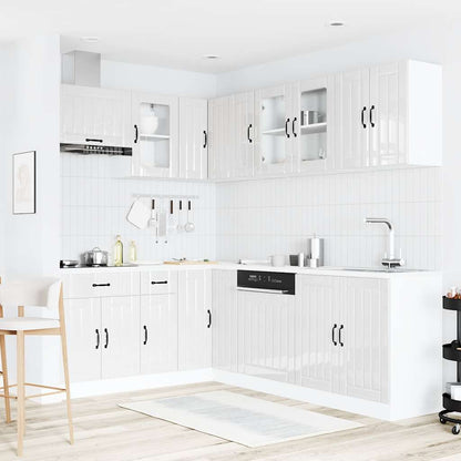 Set Mobili da Cucina 11 pz Lucca Bianchi Lucido in Truciolato - homemem39