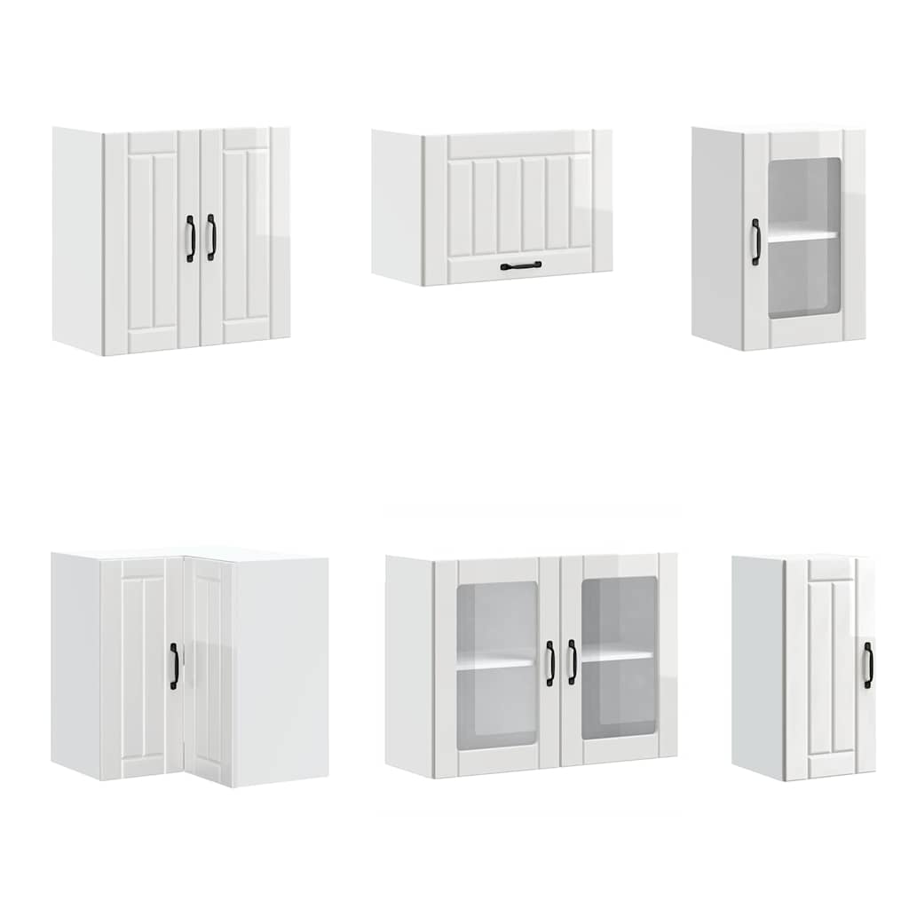 Set Mobili da Cucina 11 pz Lucca Bianchi Lucido in Truciolato - homemem39