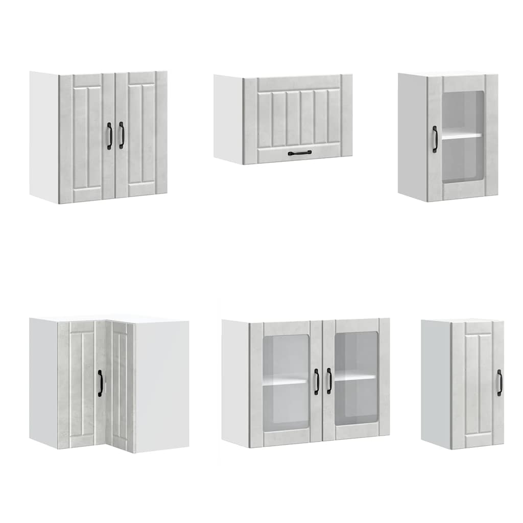 Set Mobili da Cucina 11 pz Lucca Grigio Cemento in Truciolato - homemem39