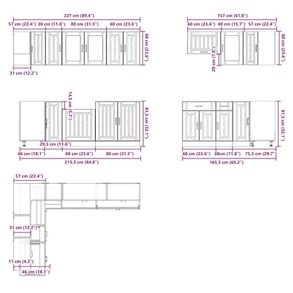 Set Mobili da Cucina 11 pz Lucca Grigio Cemento in Truciolato - homemem39