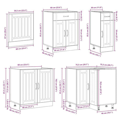 Set Mobili da Cucina 11 pz Lucca Grigio Cemento in Truciolato - homemem39