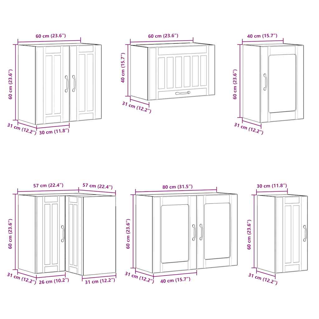 Set Mobili da Cucina 11 pz Lucca Grigio Cemento in Truciolato - homemem39