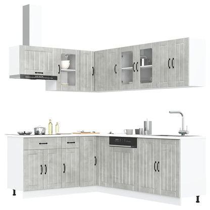 Set Mobili da Cucina 11 pz Lucca Grigio Cemento in Truciolato - homemem39