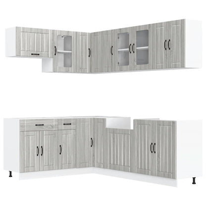 Set Mobili da Cucina 11 pz Lucca Grigio Sonoma in Truciolato - homemem39