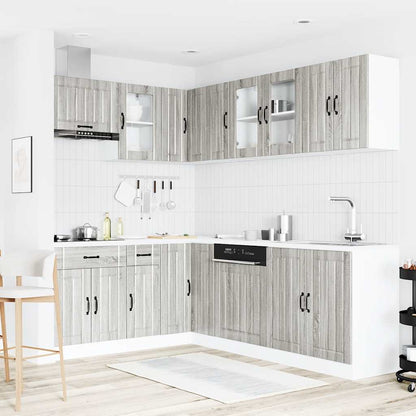 Set Mobili da Cucina 11 pz Lucca Grigio Sonoma in Truciolato - homemem39