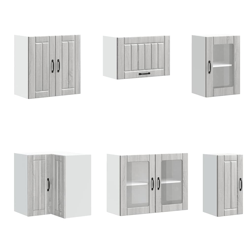Set Mobili da Cucina 11 pz Lucca Grigio Sonoma in Truciolato | homemem39