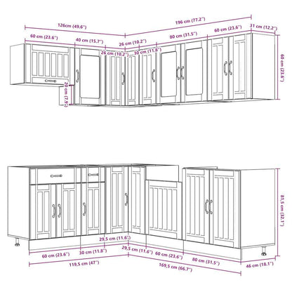 Set Mobili da Cucina 11 pz Lucca Grigio Sonoma in Truciolato - homemem39