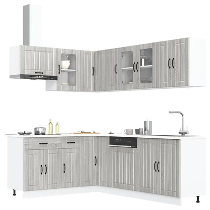 Set Mobili da Cucina 11 pz Lucca Grigio Sonoma in Truciolato - homemem39