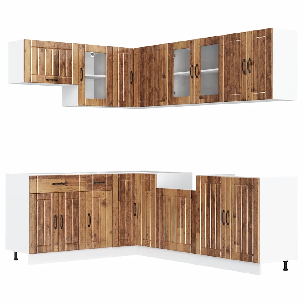 Set Mobili da Cucina 11 pz Lucca Legno Antico in Truciolato - homemem39