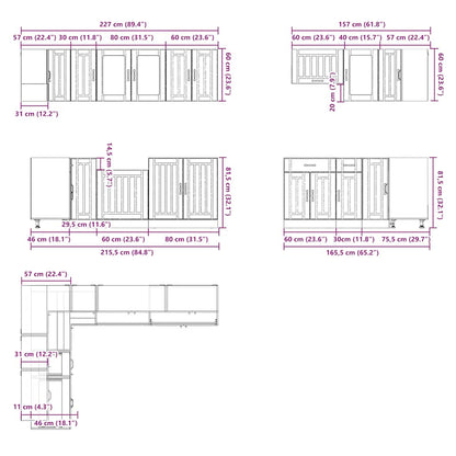 Set Mobili da Cucina 11 pz Lucca Legno Antico in Truciolato - homemem39