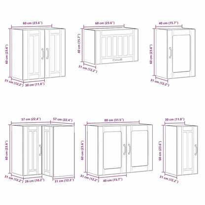 Set Mobili da Cucina 11 pz Lucca Legno Antico in Truciolato - homemem39