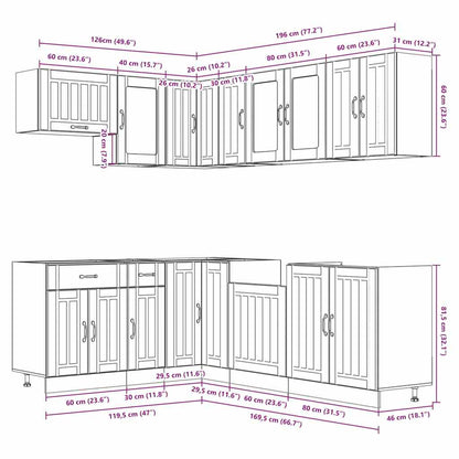 Set Mobili da Cucina 11 pz Lucca Rovere Artigianale Truciolato - homemem39