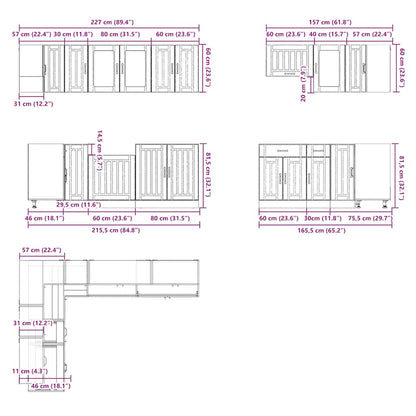 Set Mobili da Cucina 11 pz Lucca Rovere Artigianale Truciolato - homemem39