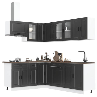 Set Mobili da Cucina 11 pz Porto Neri Legno Multistrato | homemem39