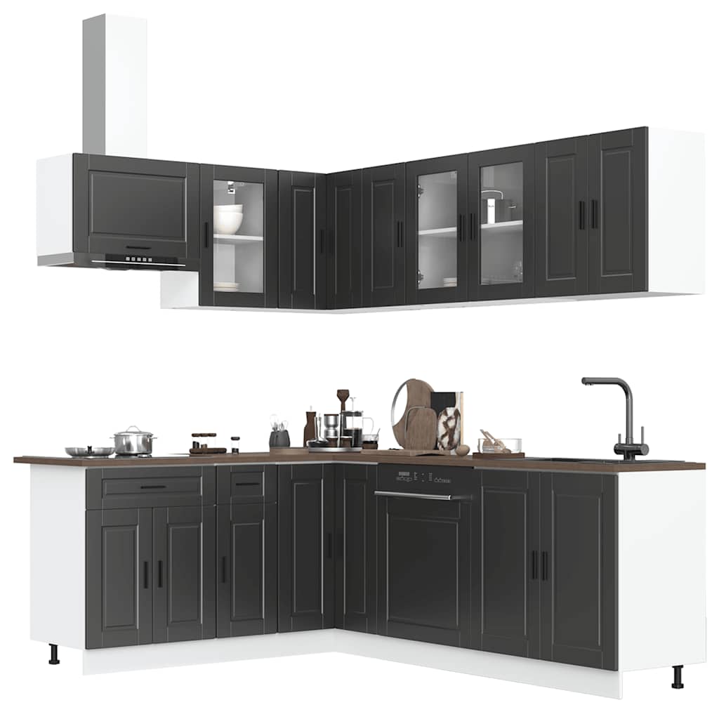 Set Mobili da Cucina 11 pz Porto Neri Legno Multistrato - homemem39
