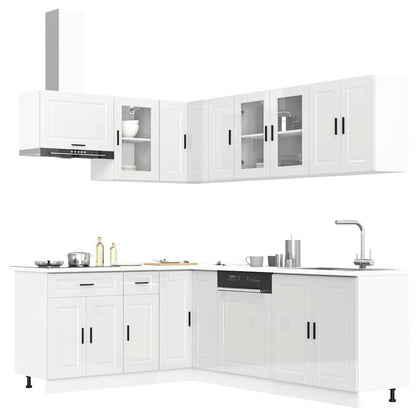 Set Mobili da Cucina 11 pz Porto Bianchi Lucido in Truciolato - homemem39