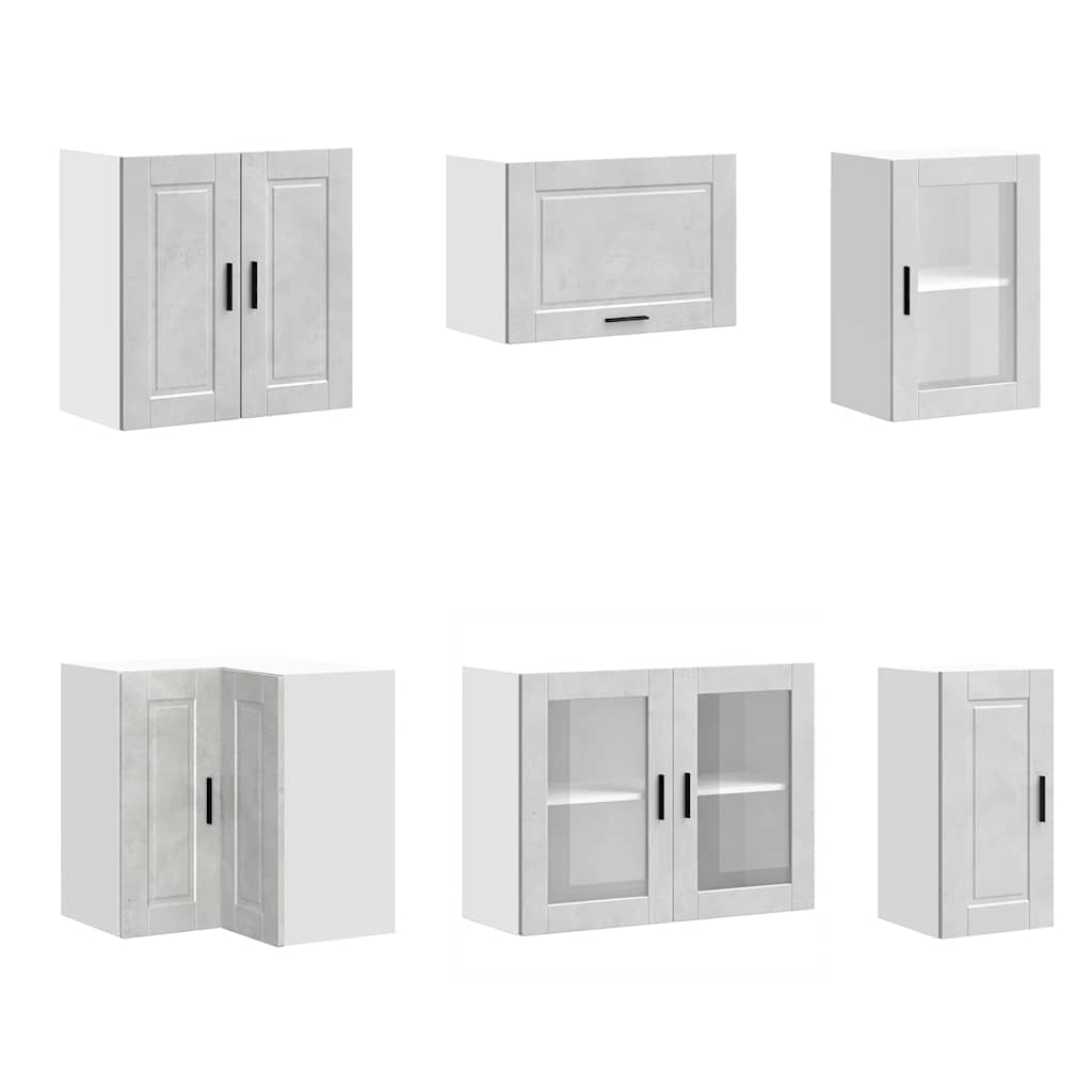 Set Mobili da Cucina 11 pz Porto Grigio Cemento in Truciolato - homemem39