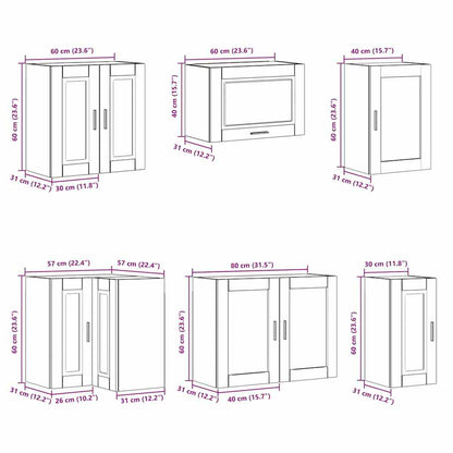 Set Mobili da Cucina 11 pz Porto Grigio Cemento in Truciolato - homemem39