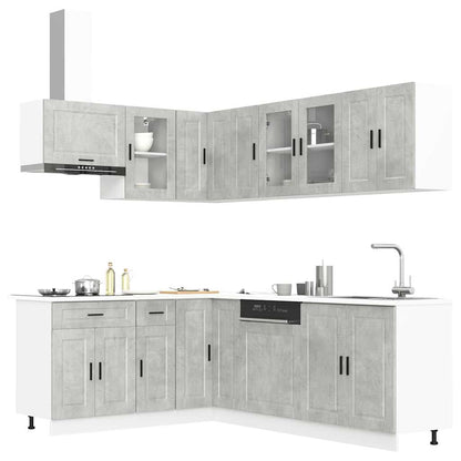 Set Mobili da Cucina 11 pz Porto Grigio Cemento in Truciolato - homemem39