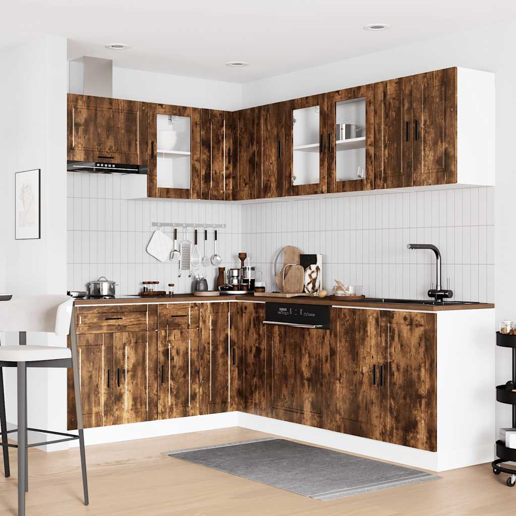 Set Mobili da Cucina 11 pz Porto Rovere Fumo in Truciolato - homemem39