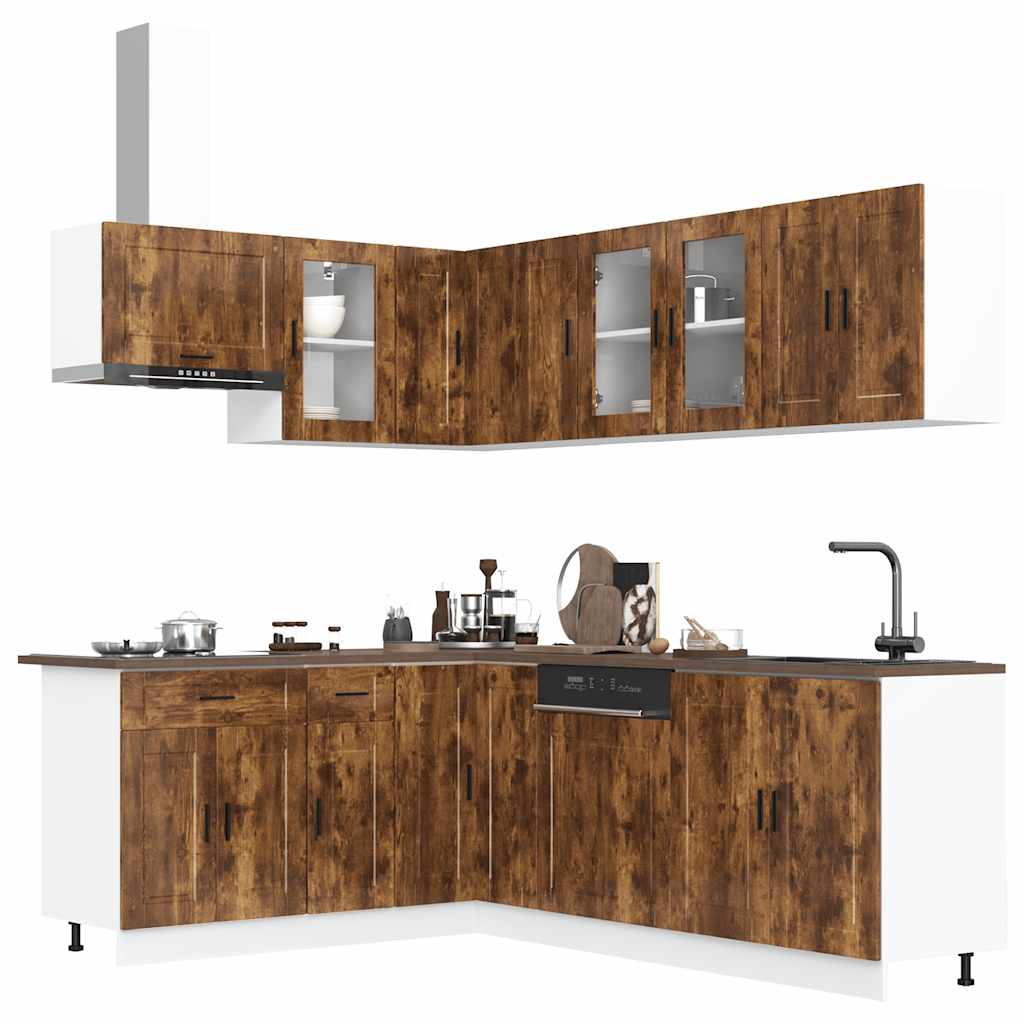 Set Mobili da Cucina 11 pz Porto Rovere Fumo in Truciolato - homemem39