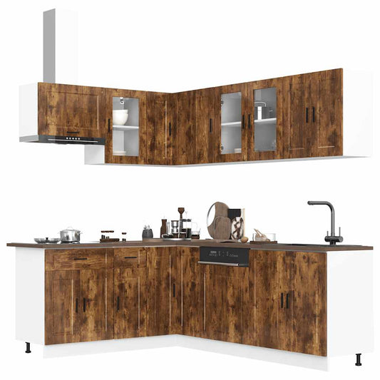 Set Mobili da Cucina 11 pz Porto Rovere Fumo in Truciolato - homemem39