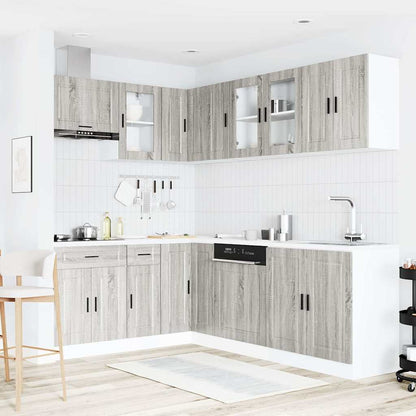Set Mobili da Cucina 11 pz Porto Grigio Sonoma in Truciolato - homemem39