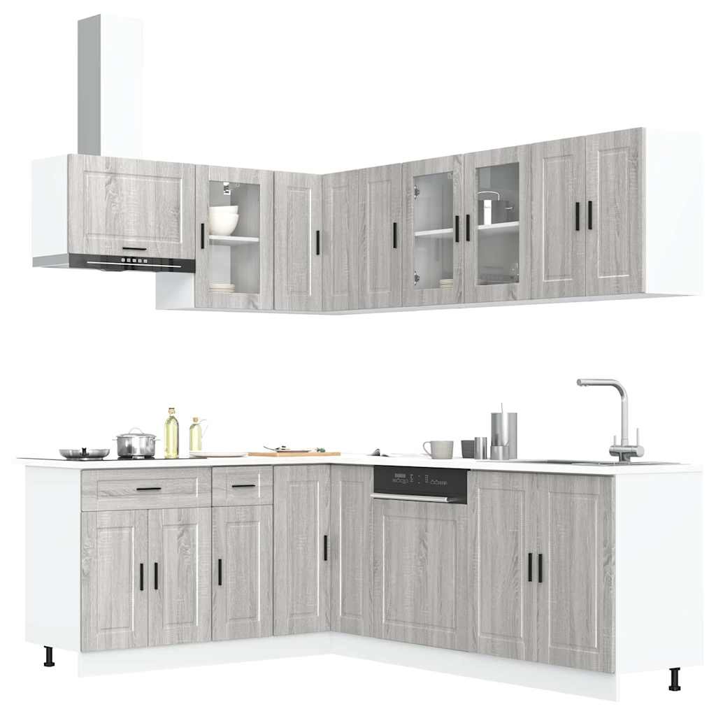 Set Mobili da Cucina 11 pz Porto Grigio Sonoma in Truciolato - homemem39