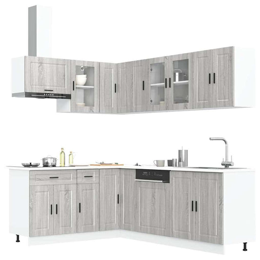 Set Mobili da Cucina 11 pz Porto Grigio Sonoma in Truciolato - homemem39