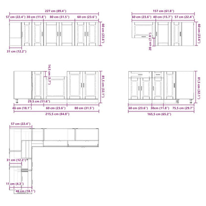 Set Mobili da Cucina 11 pz Porto Rovere Marrone in Truciolato | homemem39