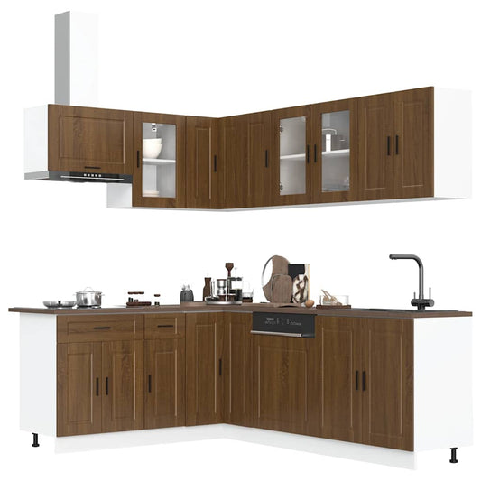 Set Mobili da Cucina 11 pz Porto Rovere Marrone in Truciolato | homemem39