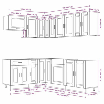 Set Mobili da Cucina 11 pz Porto Legno Antico in Truciolato - homemem39
