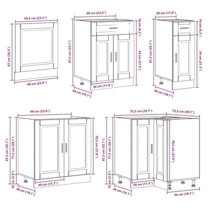 Set Mobili da Cucina 11 pz Porto Legno Antico in Truciolato | homemem39