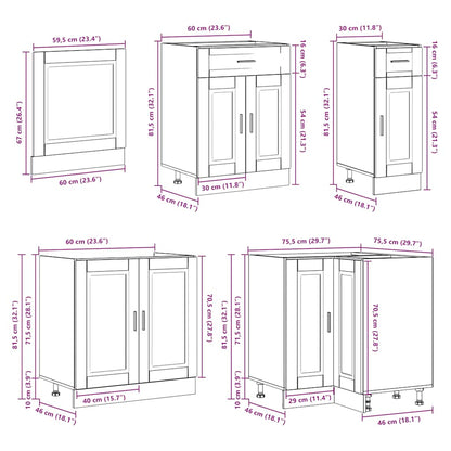Set Mobili da Cucina 11 pz Porto Legno Antico in Truciolato - homemem39