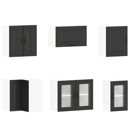 Set Mobili da Cucina 11 pz Kalmar Neri Legno Multistrato | homemem39