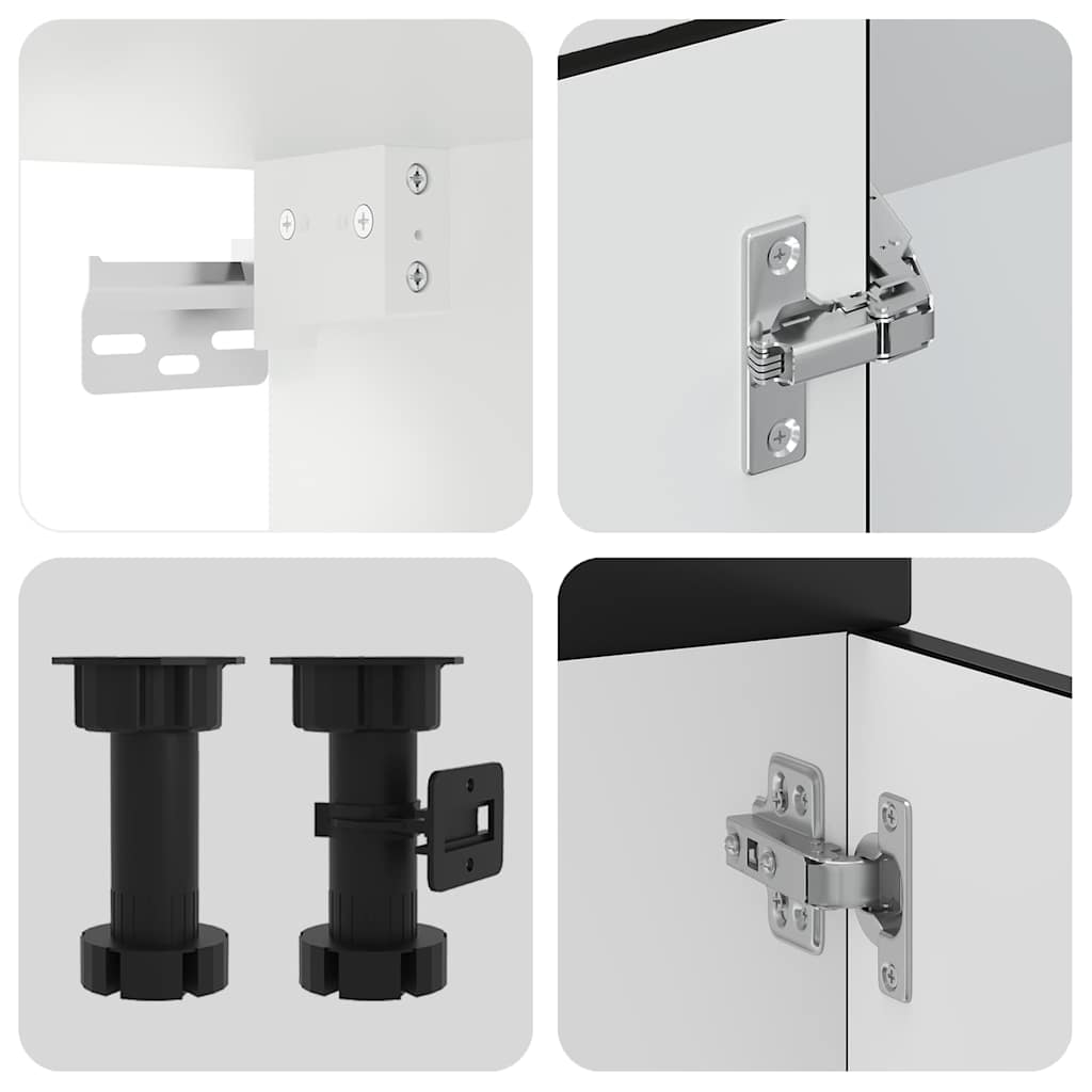 Set Mobili da Cucina 11 pz Kalmar Neri Legno Multistrato | homemem39