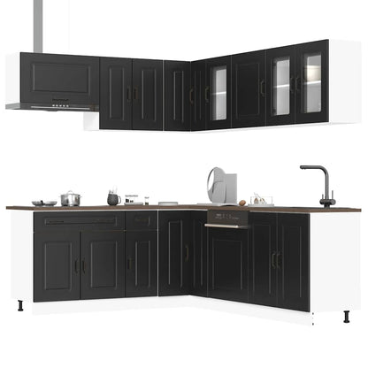 Set Mobili da Cucina 11 pz Kalmar Neri Legno Multistrato - homemem39