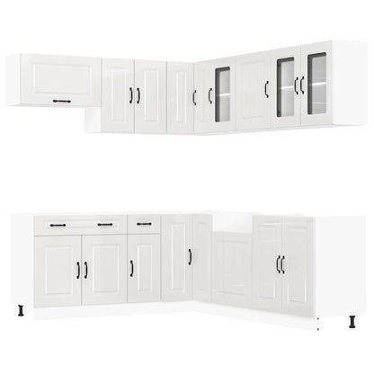 Set Mobili da Cucina 11 pz Kalmar Bianchi Lucido in Truciolato