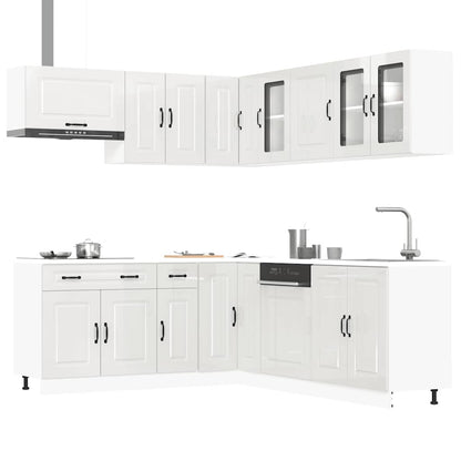 Set Mobili da Cucina 11 pz Kalmar Bianchi Lucido in Truciolato