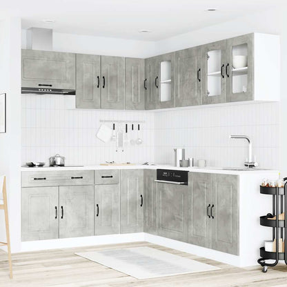 Set Mobili da Cucina 11 pz Kalmar Grigio Cemento in Truciolato - homemem39
