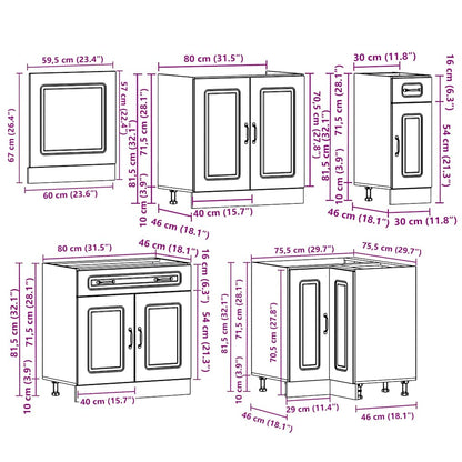 Set Mobili da Cucina 11 pz Kalmar Grigio Cemento in Truciolato | homemem39