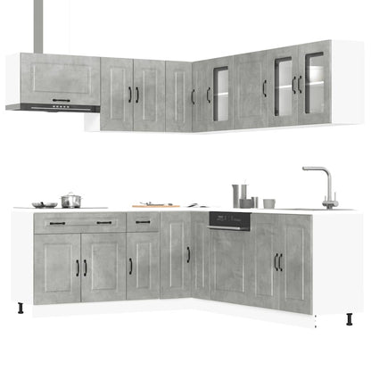 Set Mobili da Cucina 11 pz Kalmar Grigio Cemento in Truciolato - homemem39