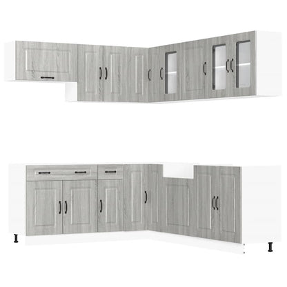 Set Mobili da Cucina 11 pz Kalmar Grigio Sonoma in Truciolato - homemem39