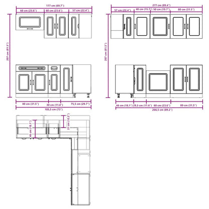 Set Mobili da Cucina 11 pz Kalmar Grigio Sonoma in Truciolato | homemem39