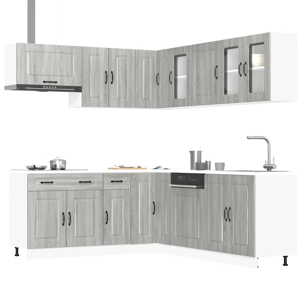 Set Mobili da Cucina 11 pz Kalmar Grigio Sonoma in Truciolato | homemem39
