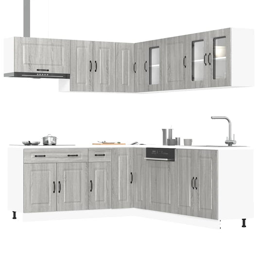 Set Mobili da Cucina 11 pz Kalmar Grigio Sonoma in Truciolato - homemem39