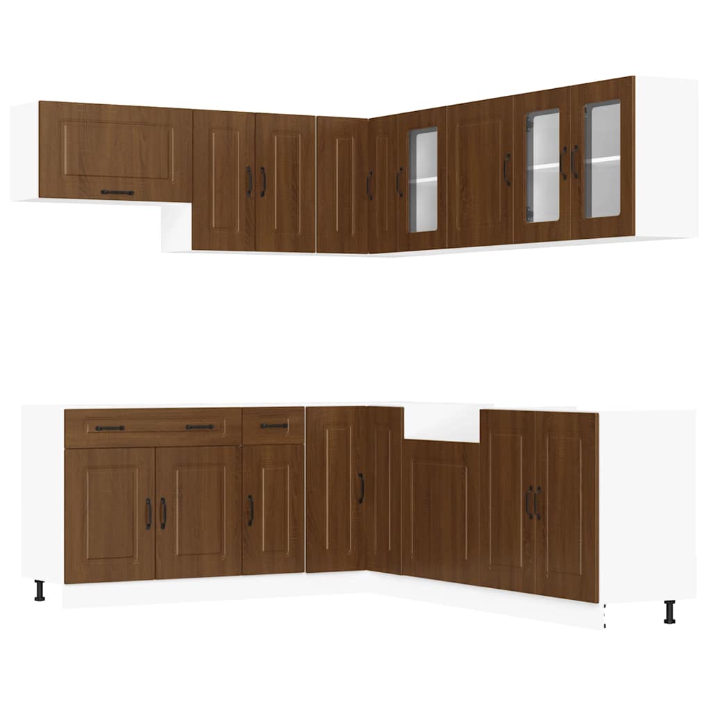 Set Mobili da Cucina 11 pz Kalmar Rovere Marrone in Truciolato | homemem39
