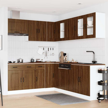 Set Mobili da Cucina 11 pz Kalmar Rovere Marrone in Truciolato | homemem39