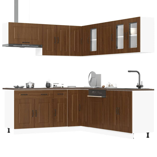 Set Mobili da Cucina 11 pz Kalmar Rovere Marrone in Truciolato | homemem39